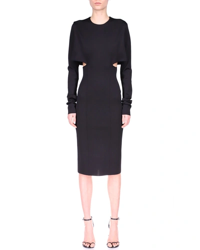 Shop Givenchy Side-cutout Viscose Milano Midi Dress In Black