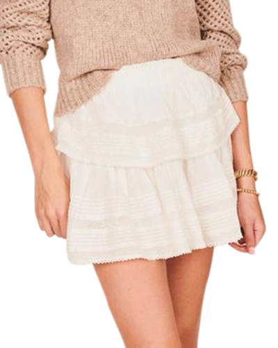 Loveshackfancy Tiered Ruffle Cotton Miniskirt In Antique White