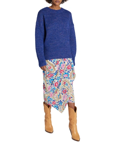 Shop Isabel Marant Ribbed Alpaca-wool Sweater In Electric Blue