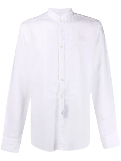 Shop Dell'oglio Long-sleeve Collarless Shirt In Weiss
