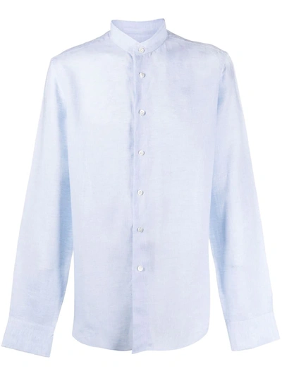 Shop Dell'oglio Long-sleeve Collarless Shirt In Blau
