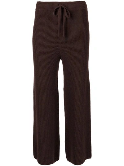 Shop A.l.c Martell Cropped Ribbed Trousers In Braun