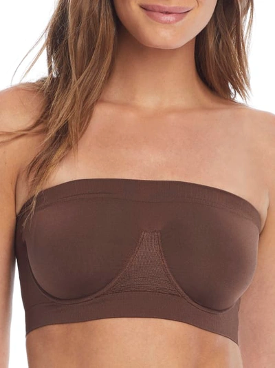 Shop Rhonda Shear Ahh Angel Seamless Bandeau Bra In Espresso