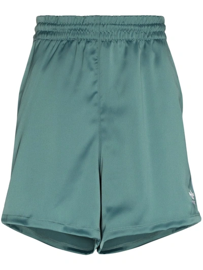 Shop Adidas Originals Three Stripe Loose Fit Shorts In Green