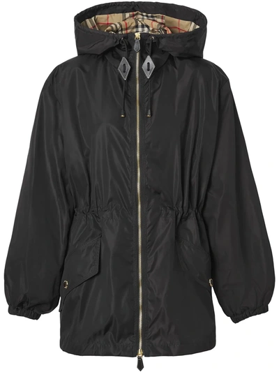 Burberry Lightweight Econyl® Hooded Jacket In Black