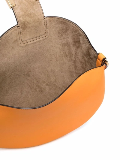 Shop Fendi Croissant Leahter Hobo Bag In Orange