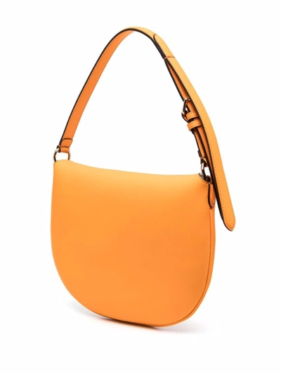 Shop Fendi Croissant Leahter Hobo Bag In Orange