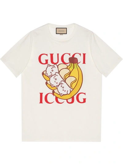 Shop Gucci G-loved Cotton T-shirt In White