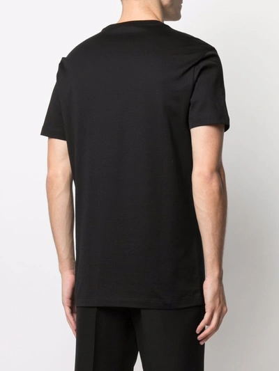 Shop Versace Cotton Logo Polo Shirt In Black