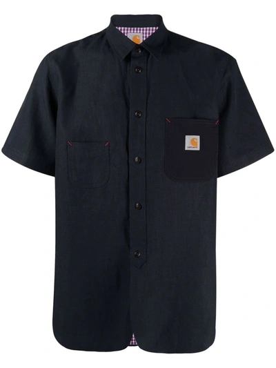 Shop Junya Watanabe X Carhartt Cotton Shirt In Blau