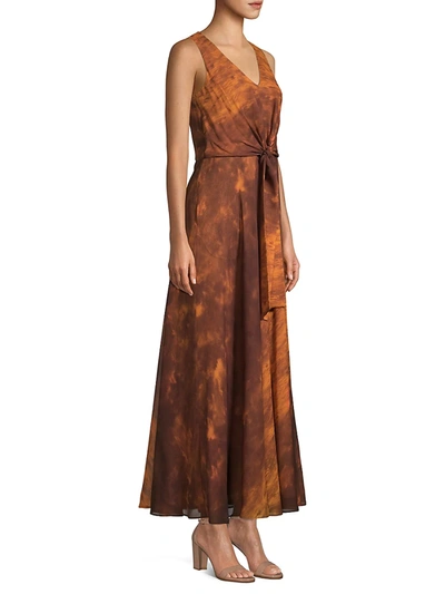 Shop Lafayette 148 Women's Ambrosia Sunset Sky Silk Maxi Dress In Canyon Multi
