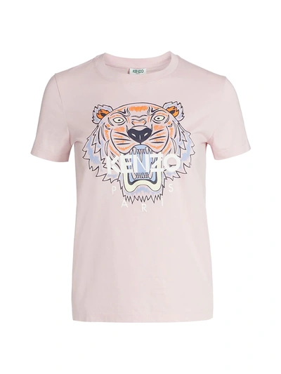 Shop Kenzo Classic Tiger Graphic Tee In Faded Pink