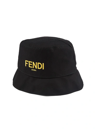 Shop Fendi Reversible Ff Bucket Hat In Black