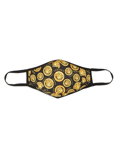 Shop Versace Medusa Amplified Face Mask In Black Gold