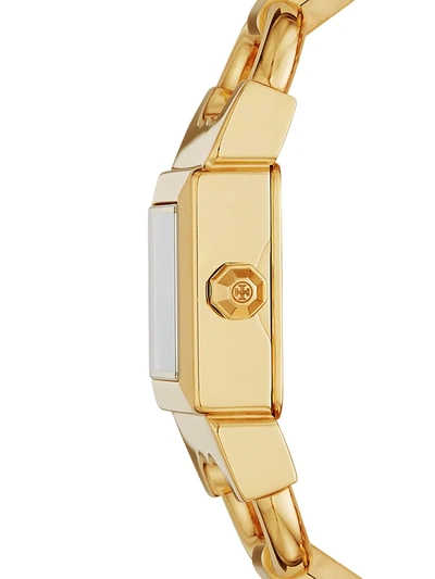Shop Tory Burch The Gemini Double T-link Two-hand Two-tone Stainless Steel Watch In Gold