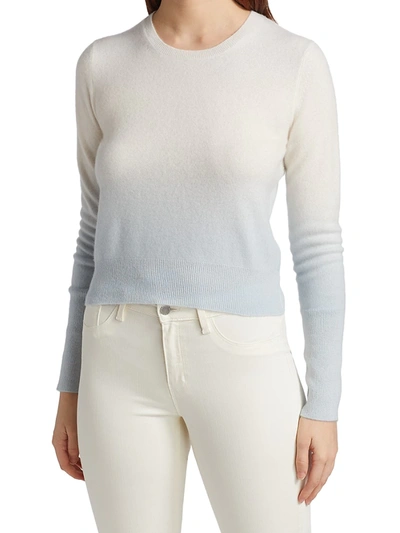 Shop Naadam Cashmere Ombré Crewneck Sweater In White