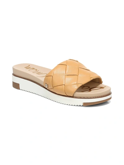 Shop Sam Edelman Women's Adaley Leather Slides In Sand