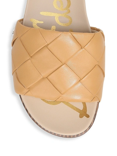 Shop Sam Edelman Women's Adaley Leather Slides In Sand