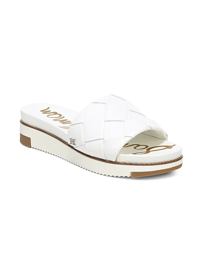 Shop Sam Edelman Women's Adaley Leather Sandals In Bright White