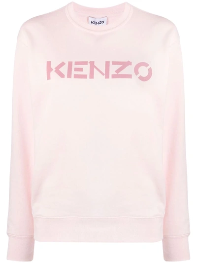 Shop Kenzo Logo-print Cotton Sweatshirt In Pink
