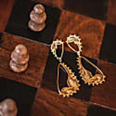 Mamba Pandora Melting Golden Earrings In Golden