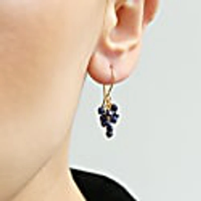 Mounir London Gold Sapphire Cluster Earrings In Cluster