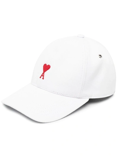 Shop Ami Alexandre Mattiussi Logo-embroidered Baseball Cap In White