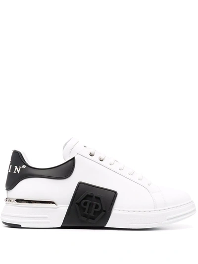 Shop Philipp Plein Lace-up Low-top Sneakers In White