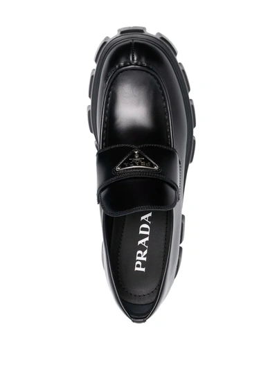 Shop Prada Monolith 65mm Chunky Loafers In Black