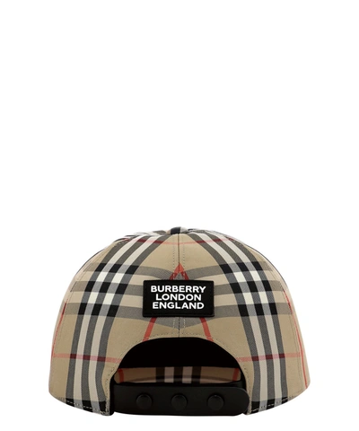 Shop Burberry "vintage Check" Baseball Cap In Beige