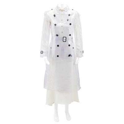 Shop Burberry Plastic Transparent Trench Coat In Crystal