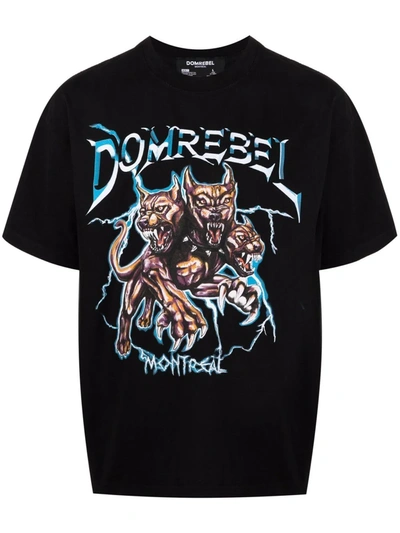 Shop Domrebel Graphic-print T-shirt In Schwarz