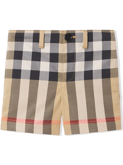 Shop Burberry Check-print Shorts In 褐色