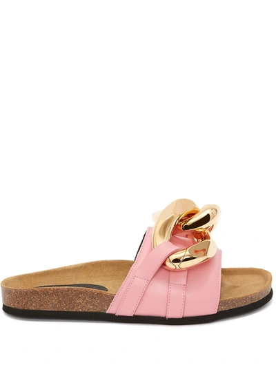 Shop Jw Anderson Chain Slip-on Sandals In Rosa