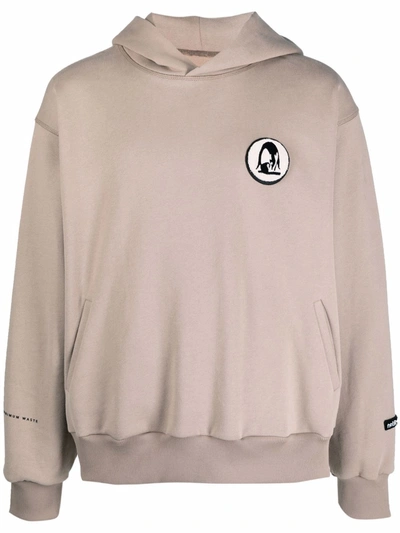 Shop Styland X Notrainproof Appliqué-logo Cotton Hoodie In Neutrals