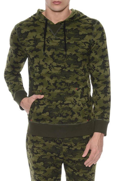Shop 2(x)ist Hooded Pullover In Olive Camo