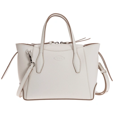 Shop Tod's Falabella Mini Handbags In Bianco