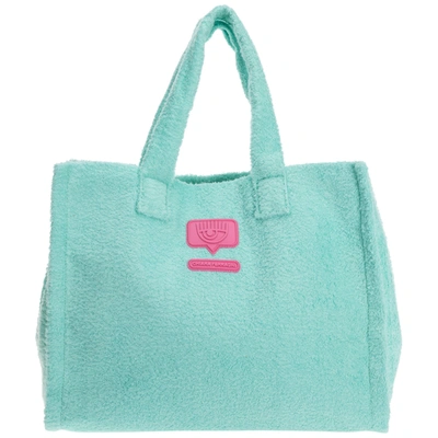 Shop Chiara Ferragni Eyelike Handbags In Torquoise