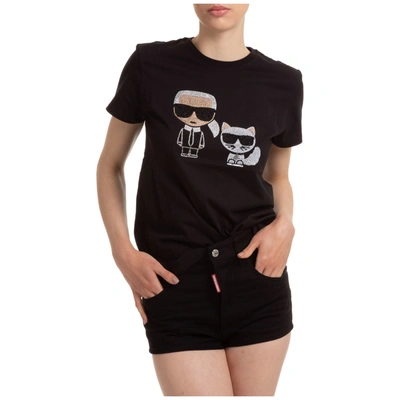 Shop Karl Lagerfeld Ikonik T-shirt In Black