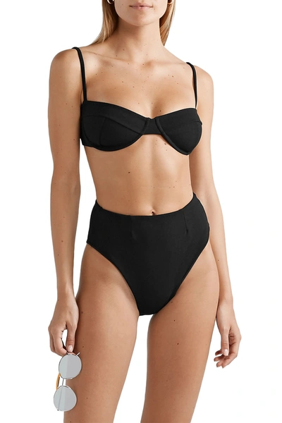 Shop Haight Stretch-crepe Underwired Bikini In Black