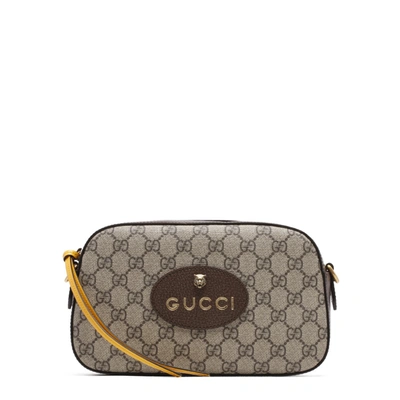 Shop Gucci Beige And Ebony Gg Supreme Canvas Messenger Bag In Grey