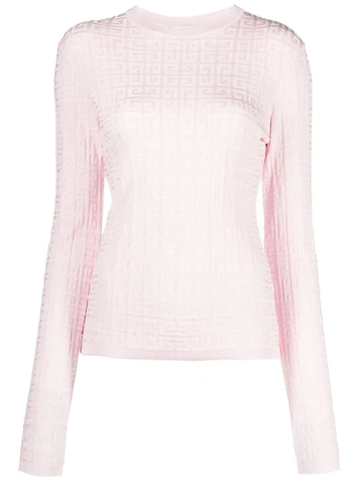 Shop Givenchy Pink 4g Jacquard-woven Sweater