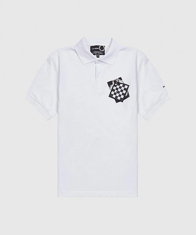 Shop Raf Simons Chest Patch Polo Shirt In White