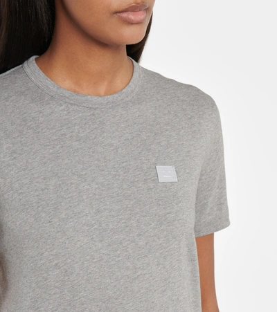 Acne Studios Womens Light Grey Melange Ellison Patch-embroidered Cotton T-shirt L In Grey