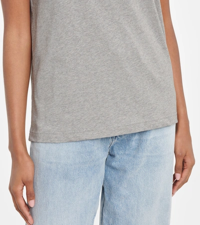 Acne Studios Womens Light Grey Melange Ellison Patch-embroidered Cotton T-shirt L In Grey