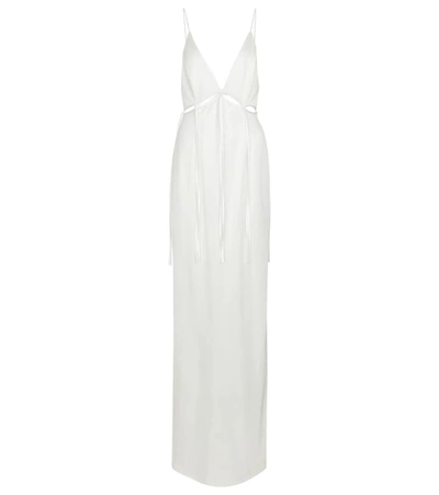 Shop Galvan Bridal Ellipse Stretch-jersey Gown In White