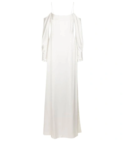 Shop Galvan Bridal Valencia Silk Satin Gown In White