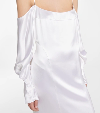 Shop Galvan Bridal Valencia Silk Satin Gown In White