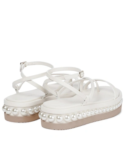 Shop Jimmy Choo Pine Embellished Leather Sandals In White