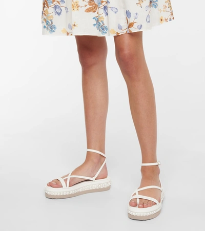 Shop Jimmy Choo Pine Embellished Leather Sandals In White